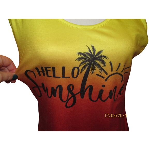 Sunny Vibes Tank – “Hello Sunshine” Design, Large - Picture 2 of 4